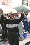 Matt Brogan celebrates the team's California win. 
